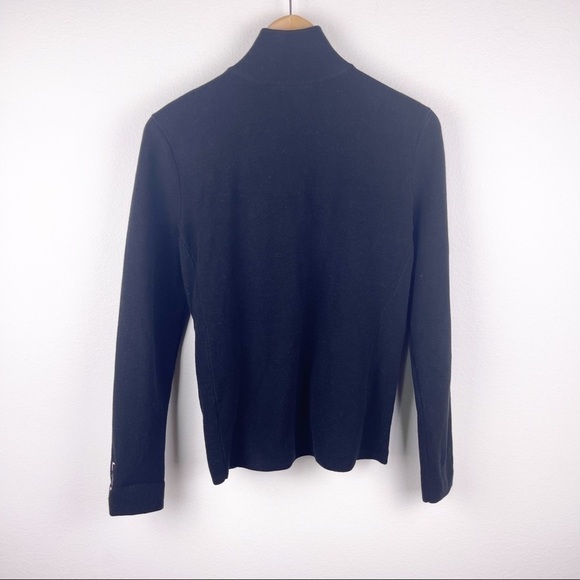 Lauren Ralph Lauren Black Gold Zipper Knit Sweater Jacket Women’s medium - Picture 2 of 7